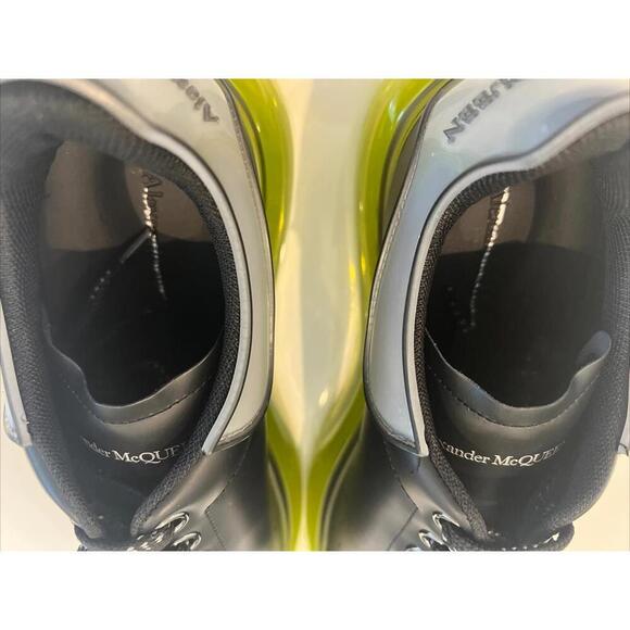 $890 Alexander McQueen Oversized Low Top Clear Green, Black Leather Sneakers 41 main image 8